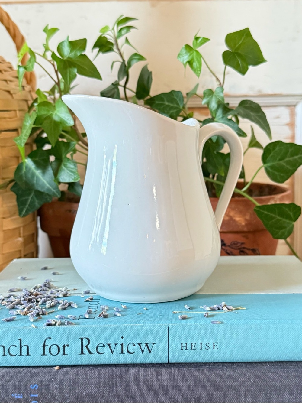 Vintage Ironstone Small Pitcher, White - Picture 6 of 8